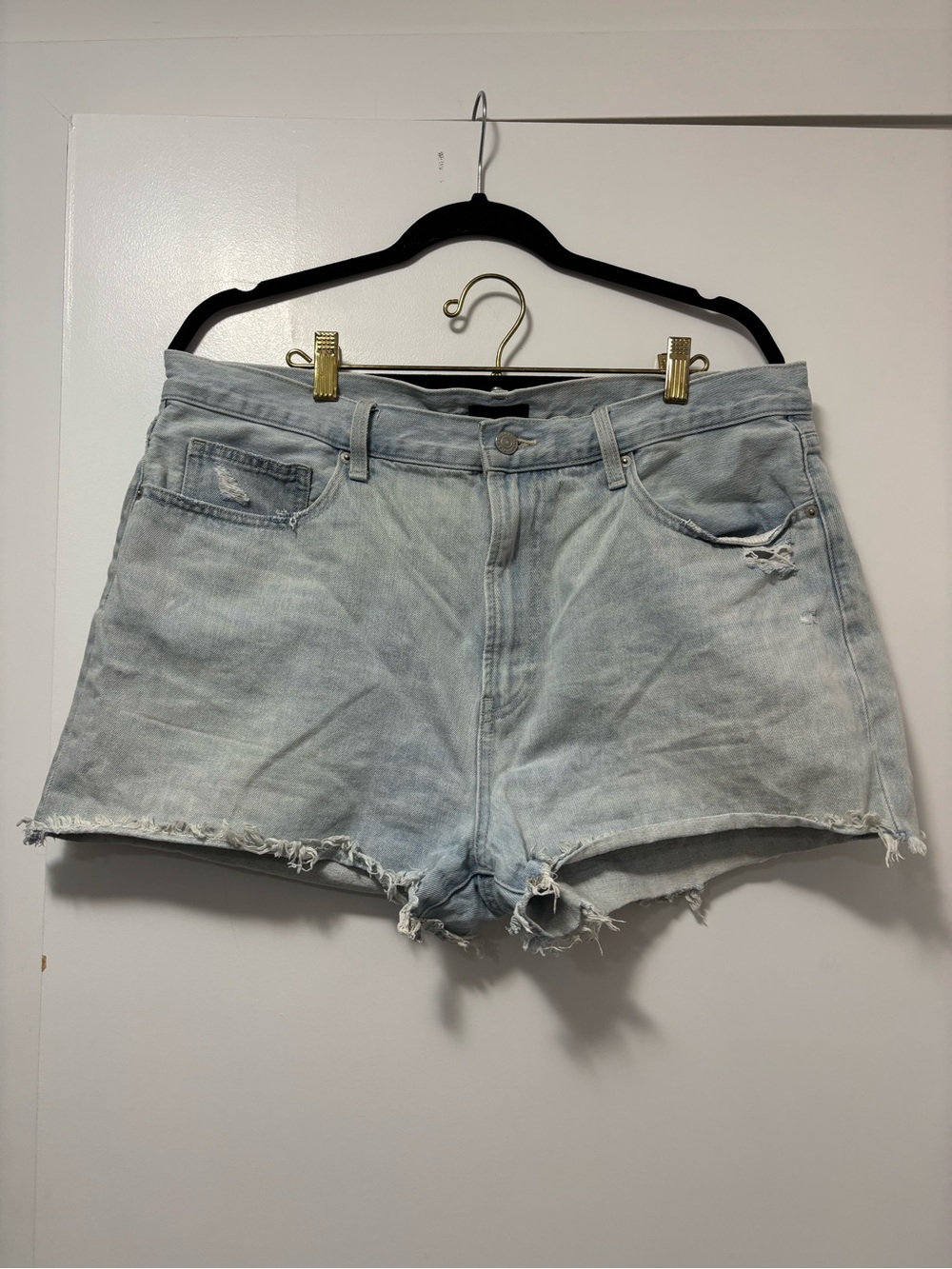 Uniqlo Light Blue Distressed Denim Shorts